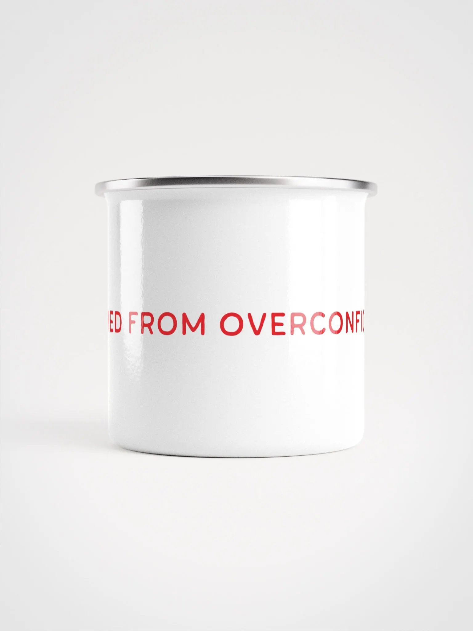 YOU DIED FROM OVERCONFIDENCE Metal Enamel Mug product image (2)