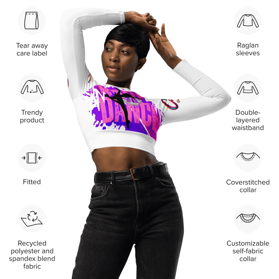 Born to Dance Her Silhouette Dynamo Long Sleeve Crop Top product image (7)
