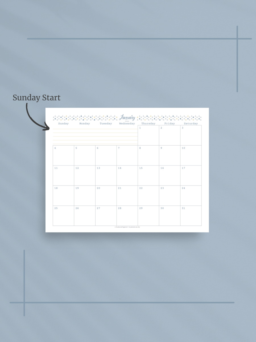 Coastal Dreams 2026 Calendar - Single Page per Month, Sunday Start, Letter Size product image (2)