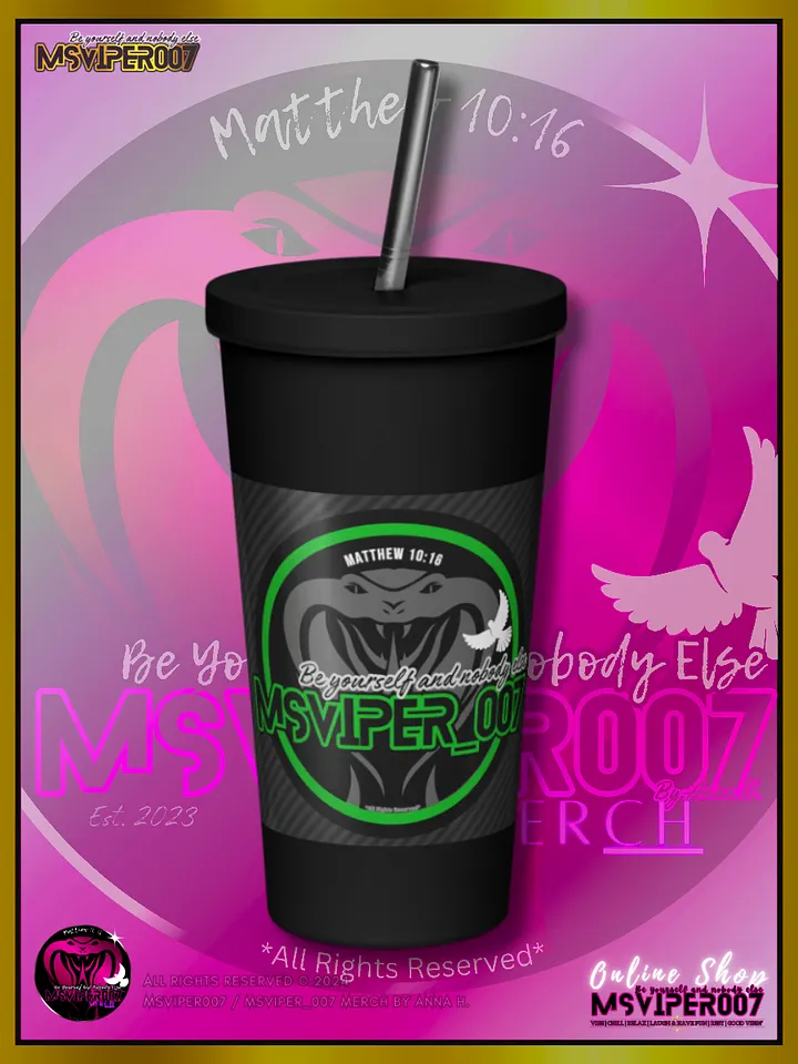 Tumbler - "MsViper_007™ Brand [green/blk] - Support&Sport" Insulated Tumbler with a Straw By Anna H. product image (2)