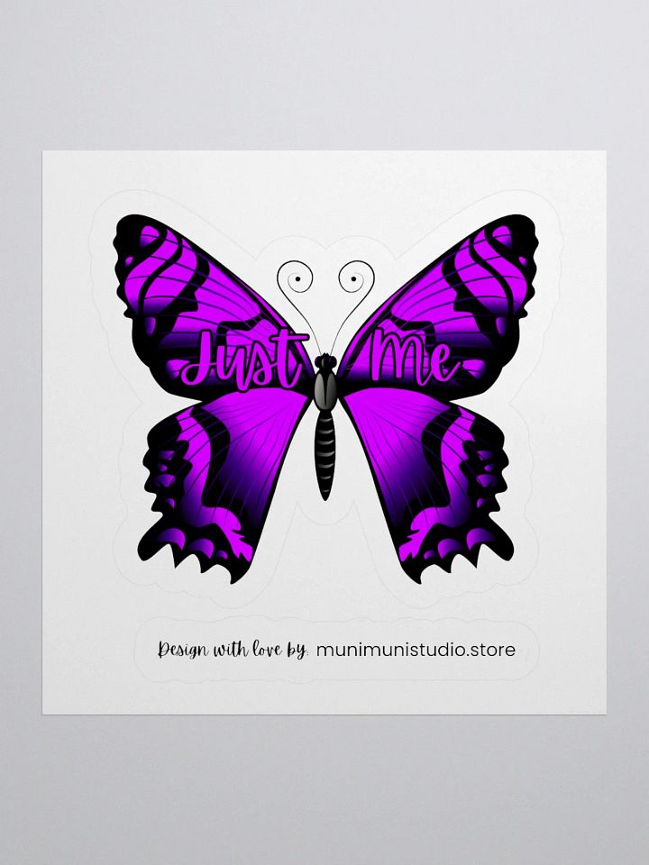 Just Me – Purple Butterfly Inspirational Quote Sticker product image (2)