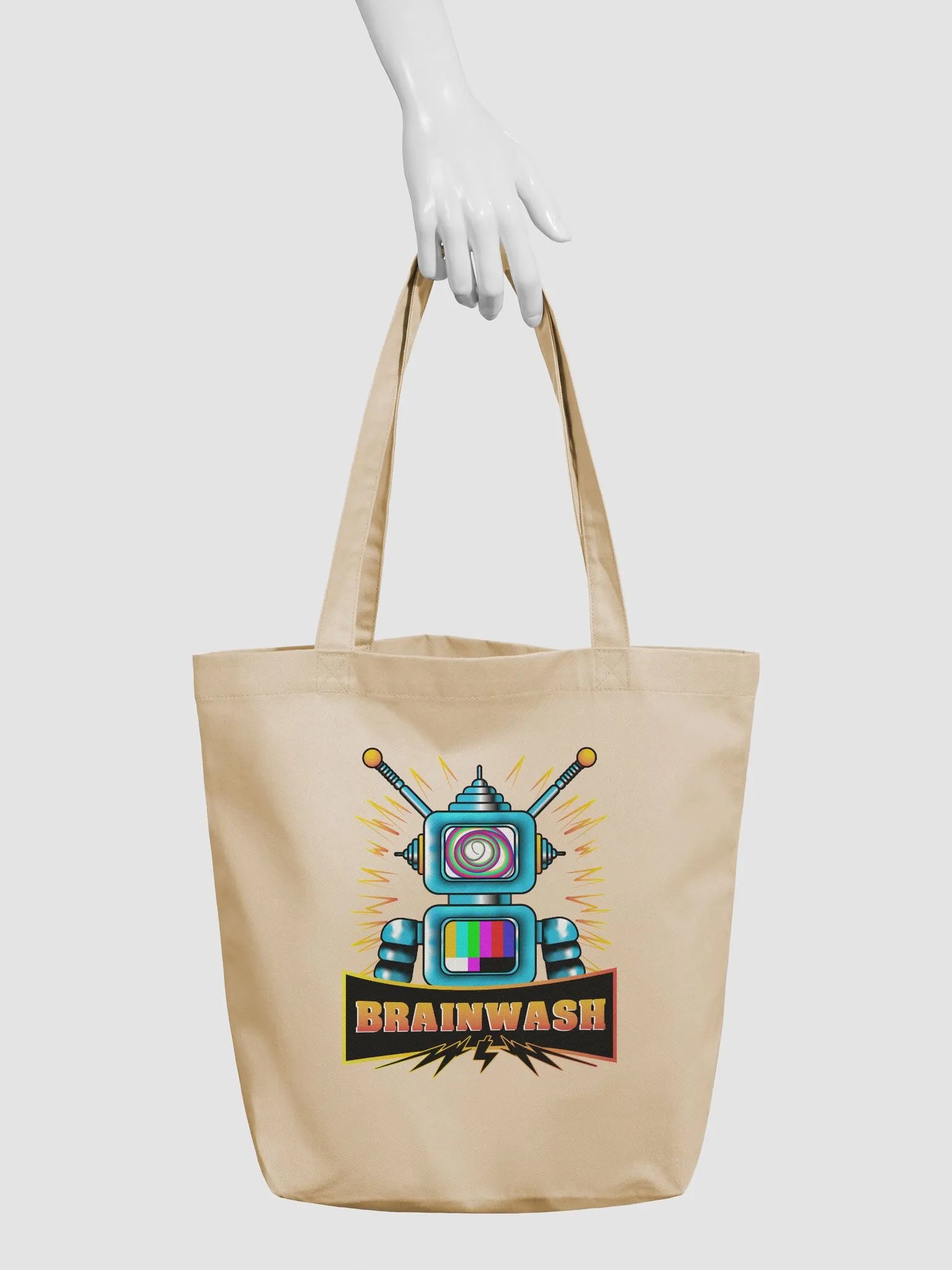 Electric Dreams Retro Robot Tote Bag product image (5)