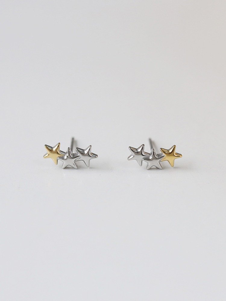 Triple Star Stud Earrings | 18k Gold Plated product image (8)