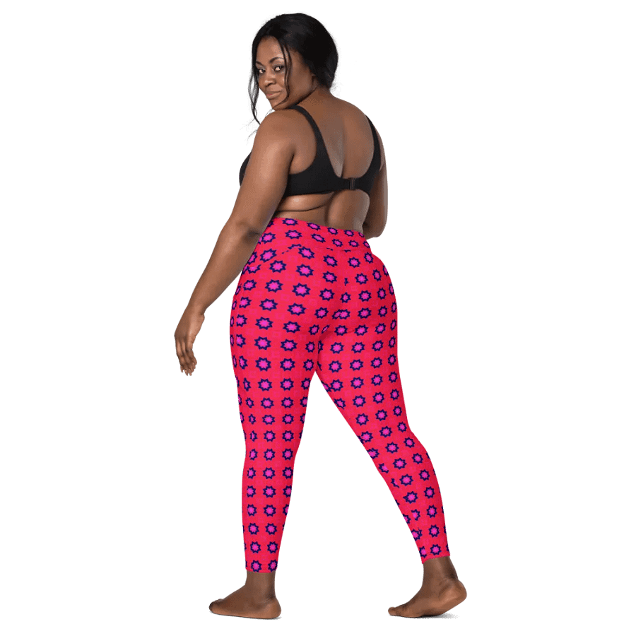 Abstract Red Ladies Leggings (with pockets) product image (4)