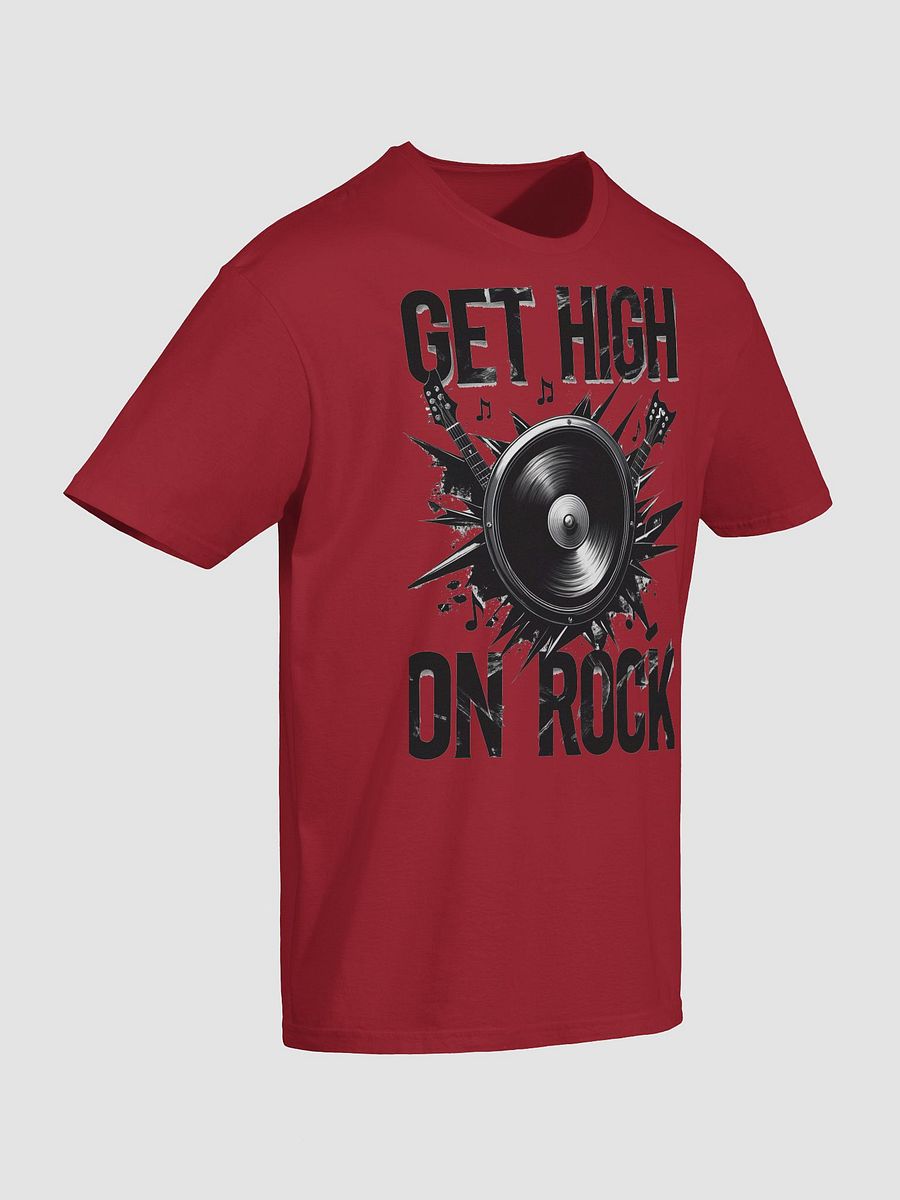 Rock Music-Inspired T-Shirt – Bold 'GET HIGH ON ROCK' Design, Unisex Fit product image (2)