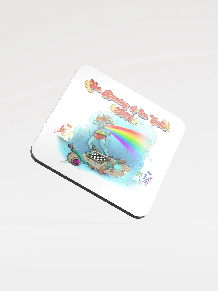 Running of the Trolls Rainbow Glossy Coaster - by Mischi product image (1)