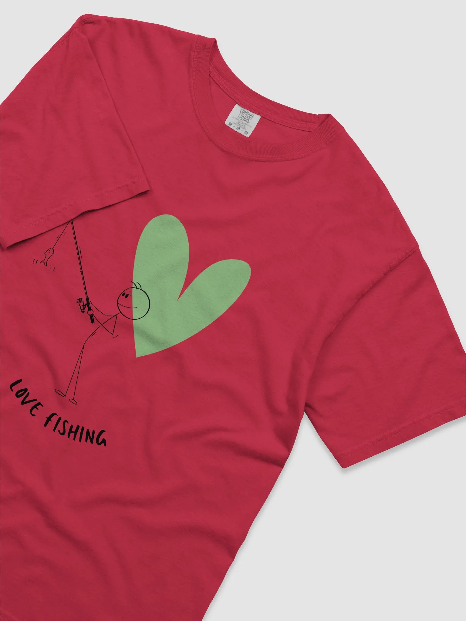 Love Fishing Heart Cartoon Heavyweight Comfort Colors T-Shirt product image (3)