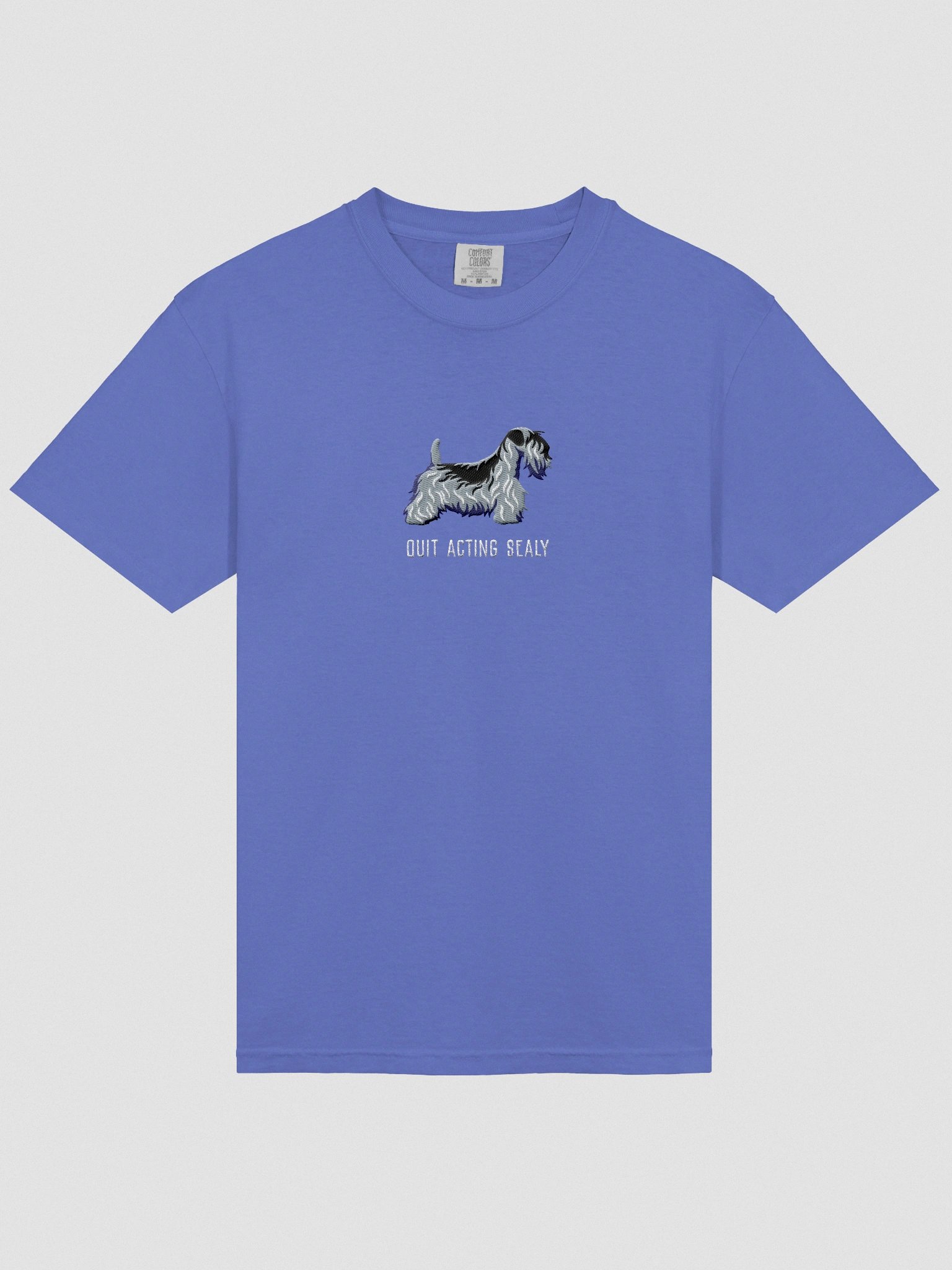 Quit Acting Sealy T-Shirt(Embroidered) of a Sealyham Terrier(Blue) product image (6)
