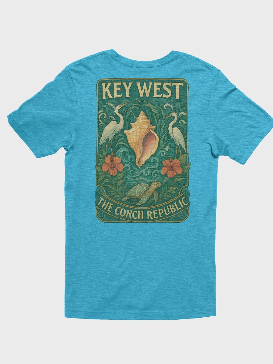 Key West Tropical T-Shirt Ultra Soft Tee with Heron and Turtle Conch Republic Scene product image (3)