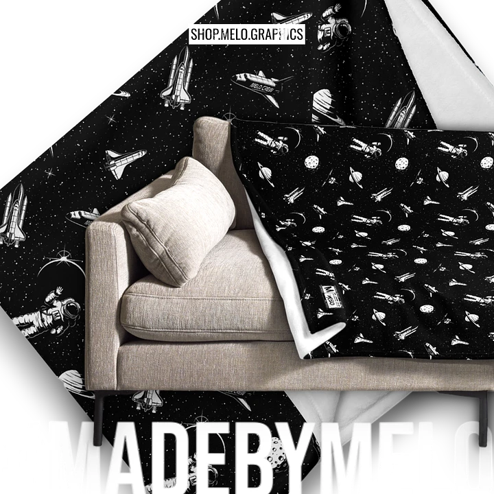 Spaced Out B&W - Blanket | #MadeByMELO product image (1)