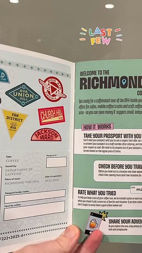 Last day to order an RVA Coffee Passport for Christmas delivery is December 14 & there’s only 28 left before they’re sold out...