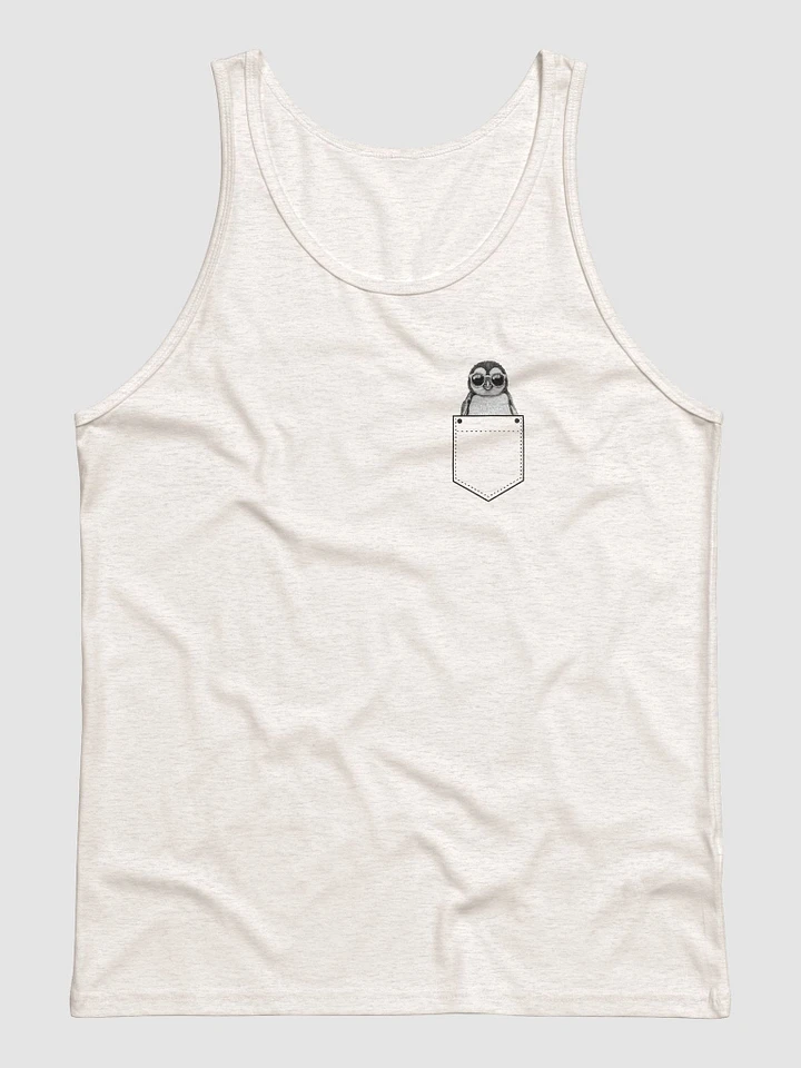 Pipping the Playful Penguin | Pocket Companion | Unisex Tank Top | Always Remember to Embrace Joy product image (2)