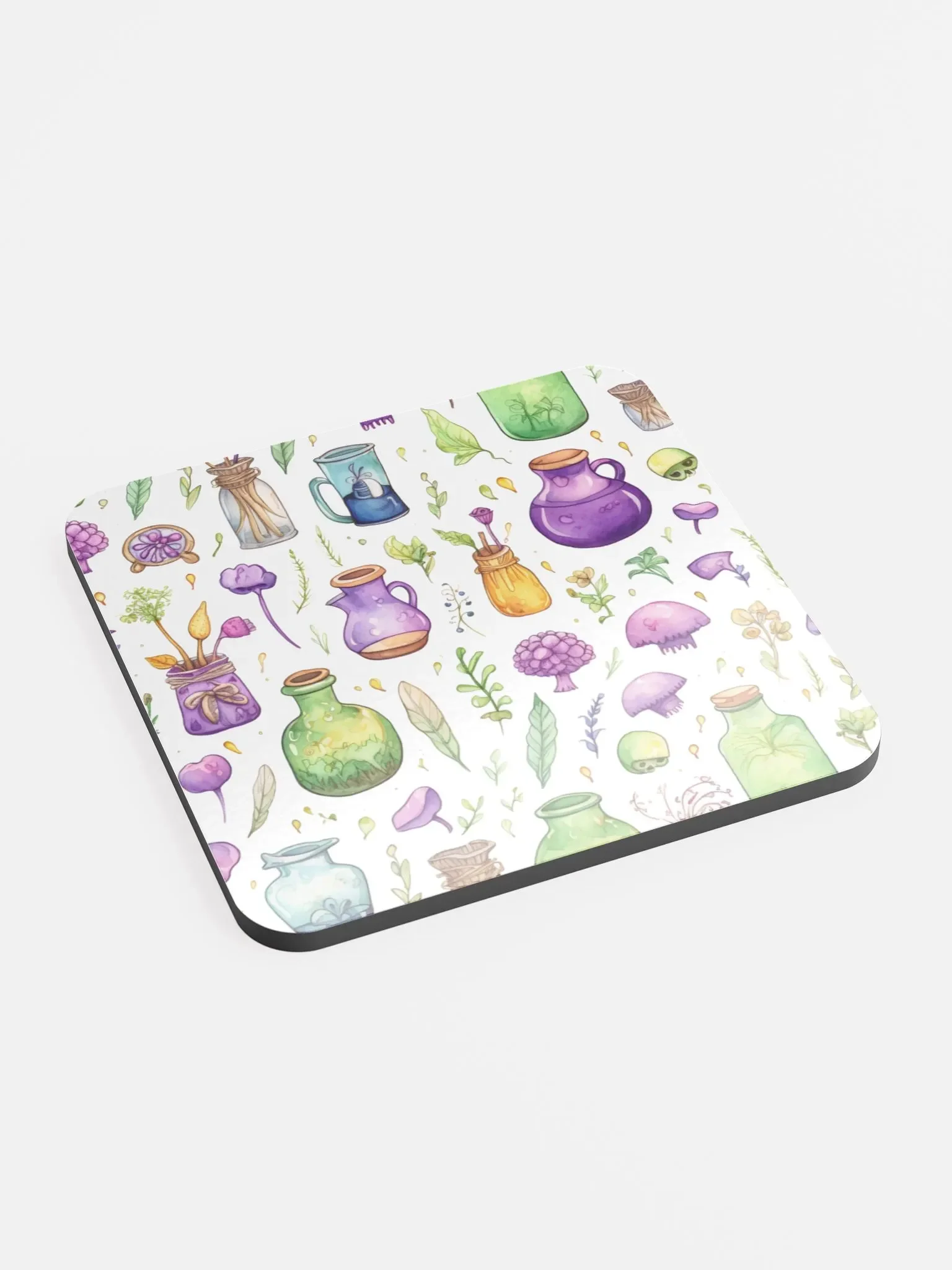 Glossed Cork Coaster 🟩 🔶 🟪 Fascinating Watercolor Pattern - Motif 2 product image (2)