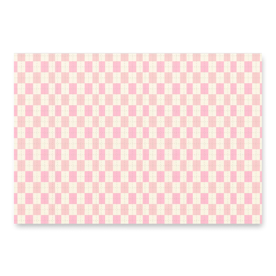 Soft Pink Checkered Gift Wrap Set (Set of 3) product image (2)