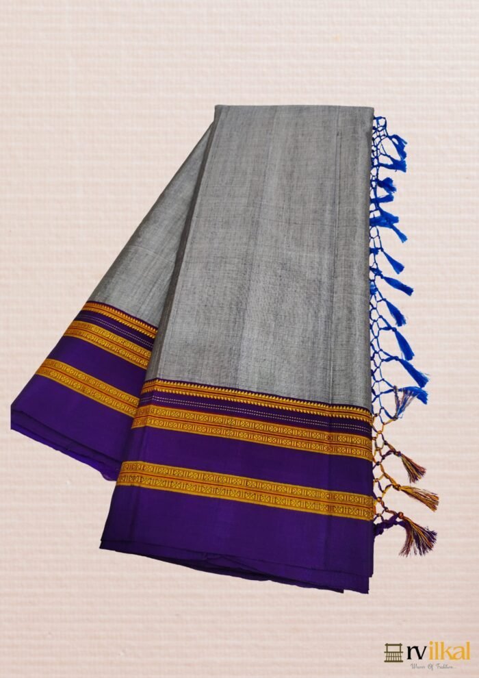 Grey Blue Gayatri Handloom Ilkal Saree product image (1)