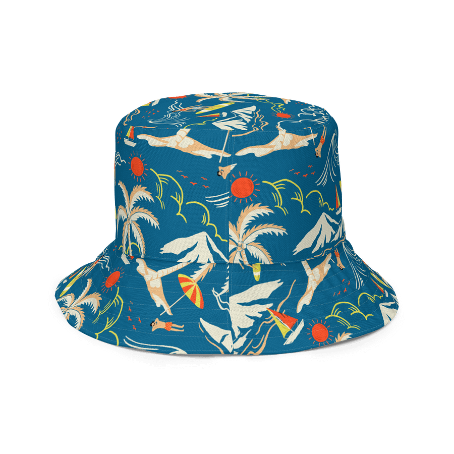 Retro Surf Reversible Bucket Hat – Tropical All-Over Print product image (6)