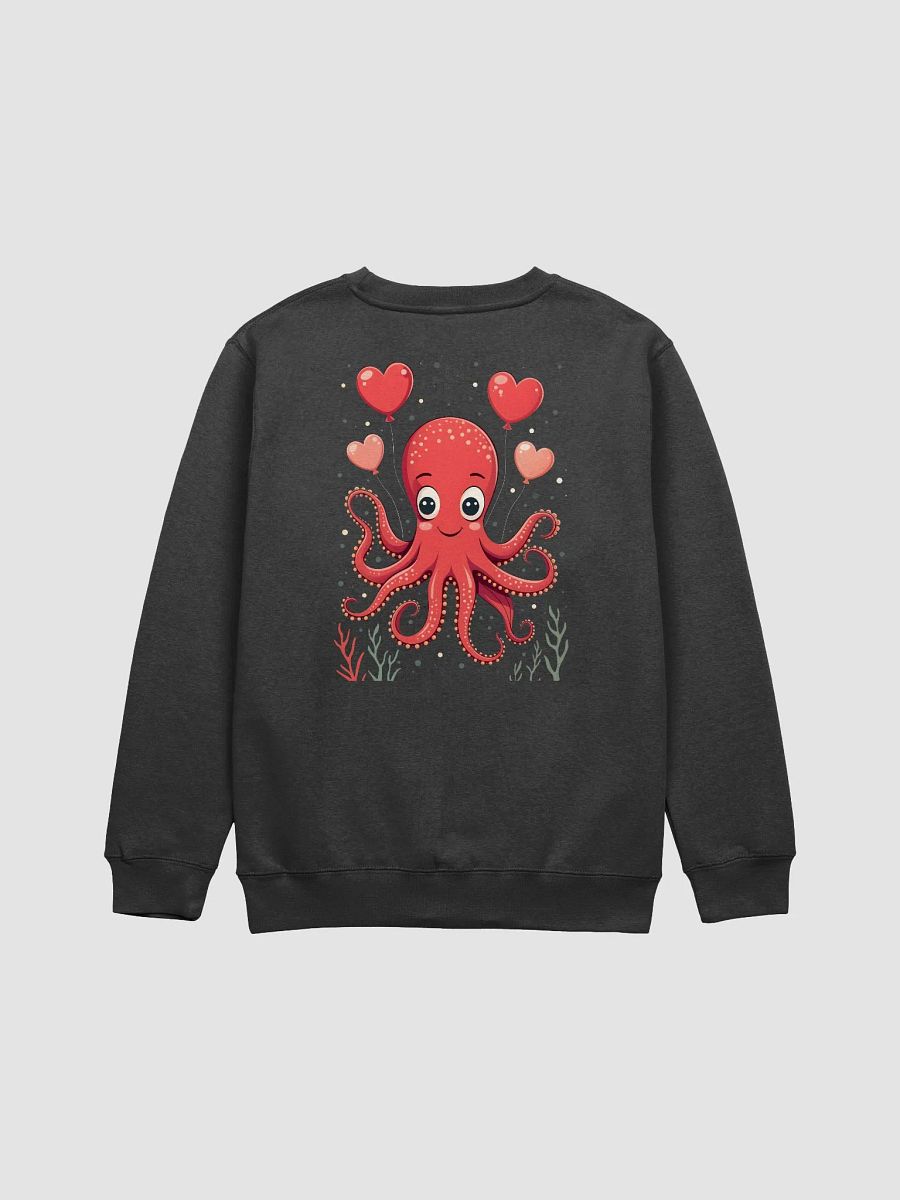 Octopus With Hearts Balloons Crewneck Sweatshirt product image (3)