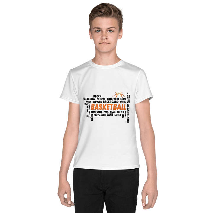 Kids T-Shirt Lettering Sports All-Over Print Youth Crew Neck Shirt product image (1)