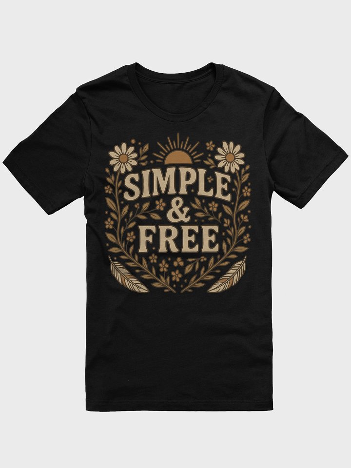 Vintage Floral 'Simple & Free' T-Shirt product image (4)
