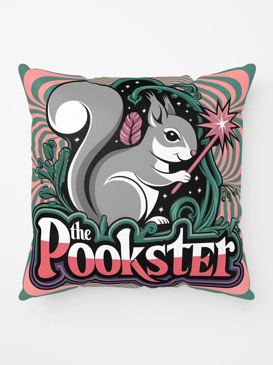 Comfy Pillow: The Pookster, trippy design, pink and green, magic wand product image (9)