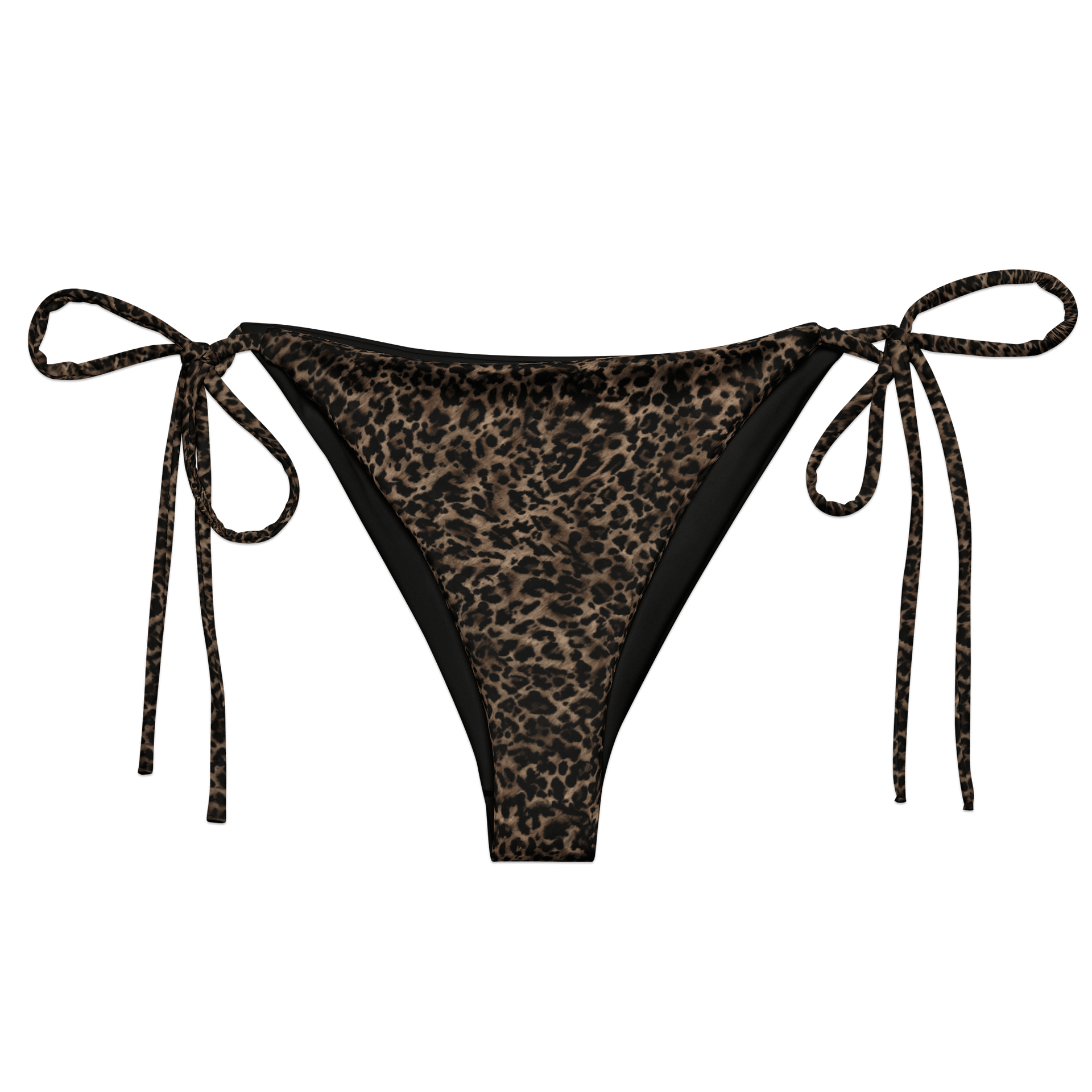 Recycled String Bikini Bottom "Chic Dark Brown Leopard" product image (2)