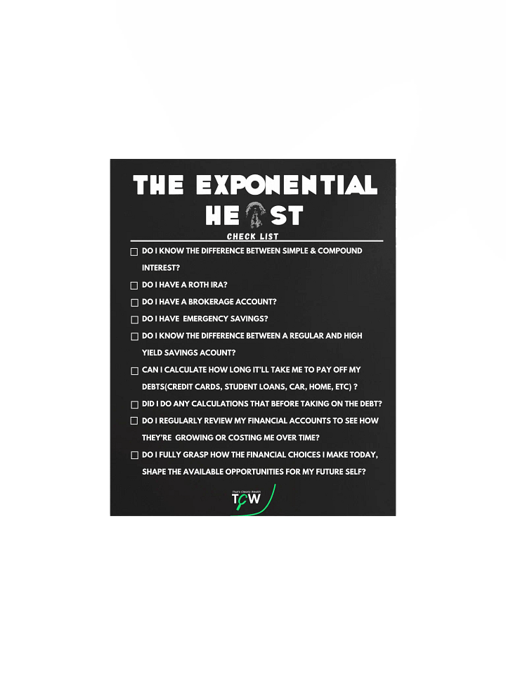 The Exponential Heist Checklist Poster product image (1)