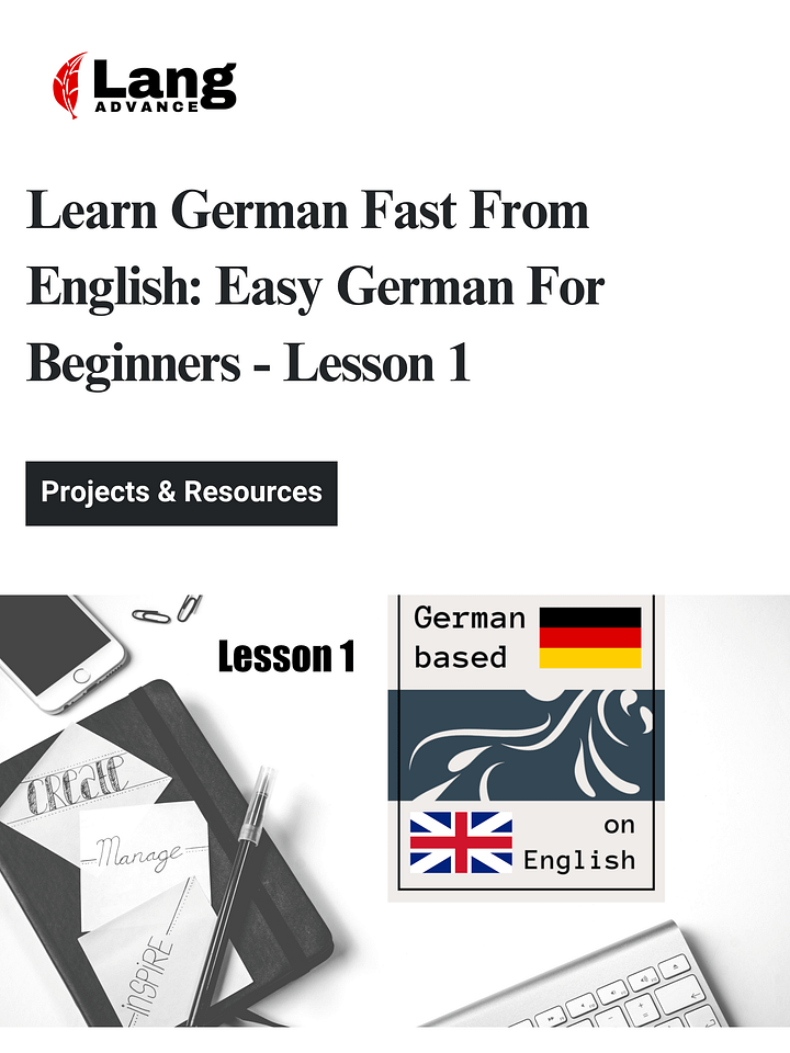 Learn German Fast From English: Easy German For Beginners - Lesson 1 product image (1)