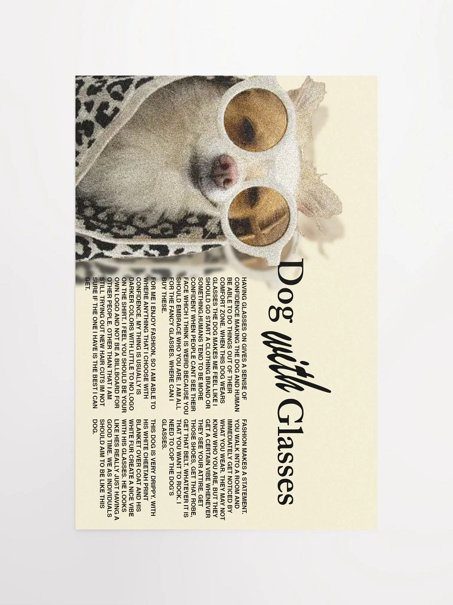 Dog with Glasses - poster product image (4)