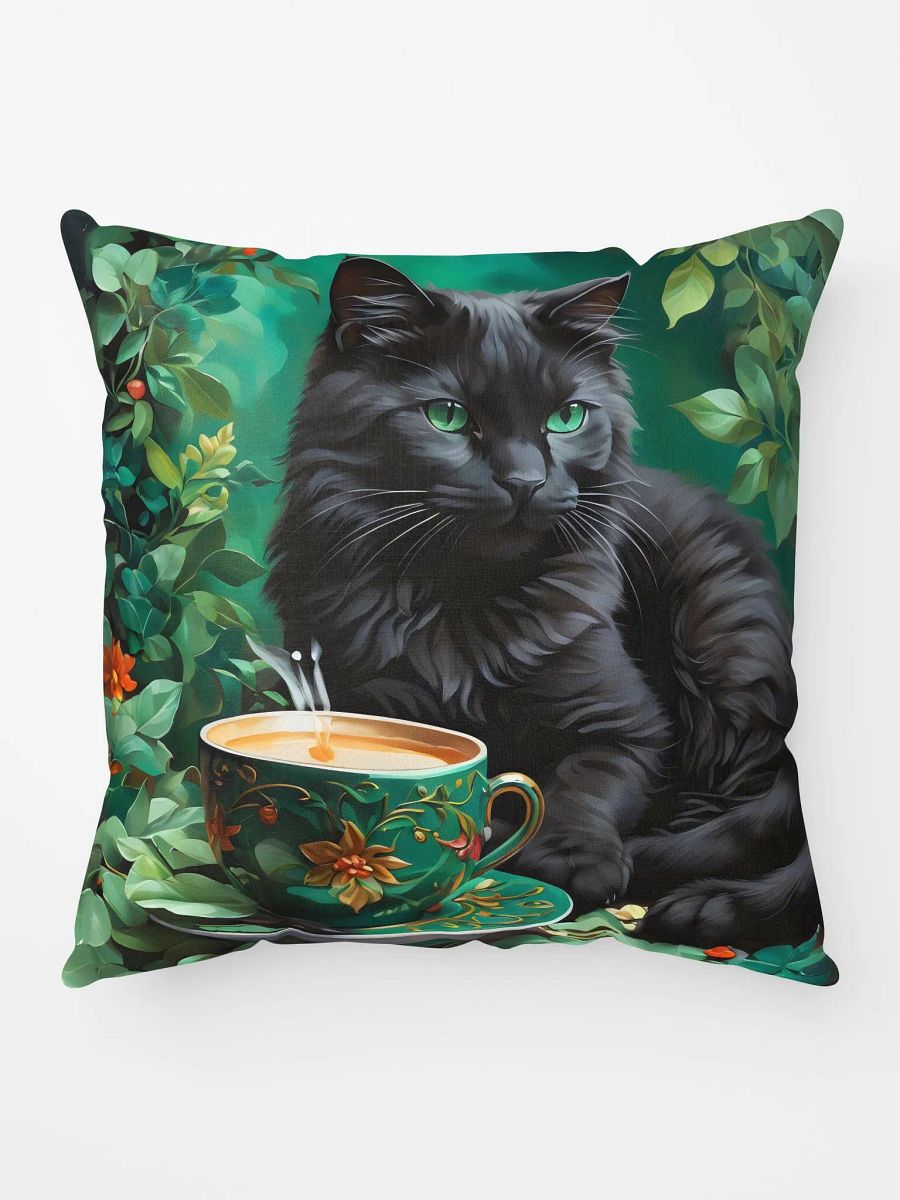 Cat & Tea Tranquility Pillow product image (1)