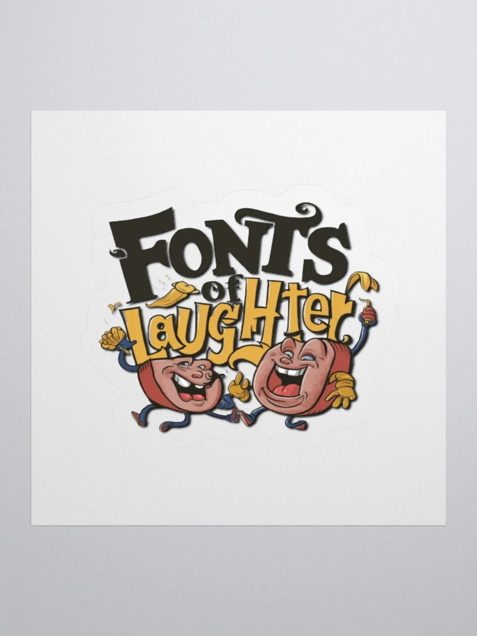 Hilarious Hot Dog Sticker: Fonts of Laughter - Exclusive Design product image (1)