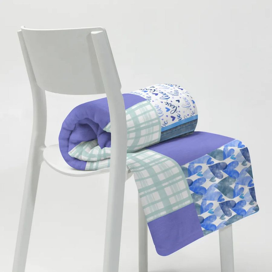 Patchwork Throw Blanket – Serene Blue Harmony product image (11)