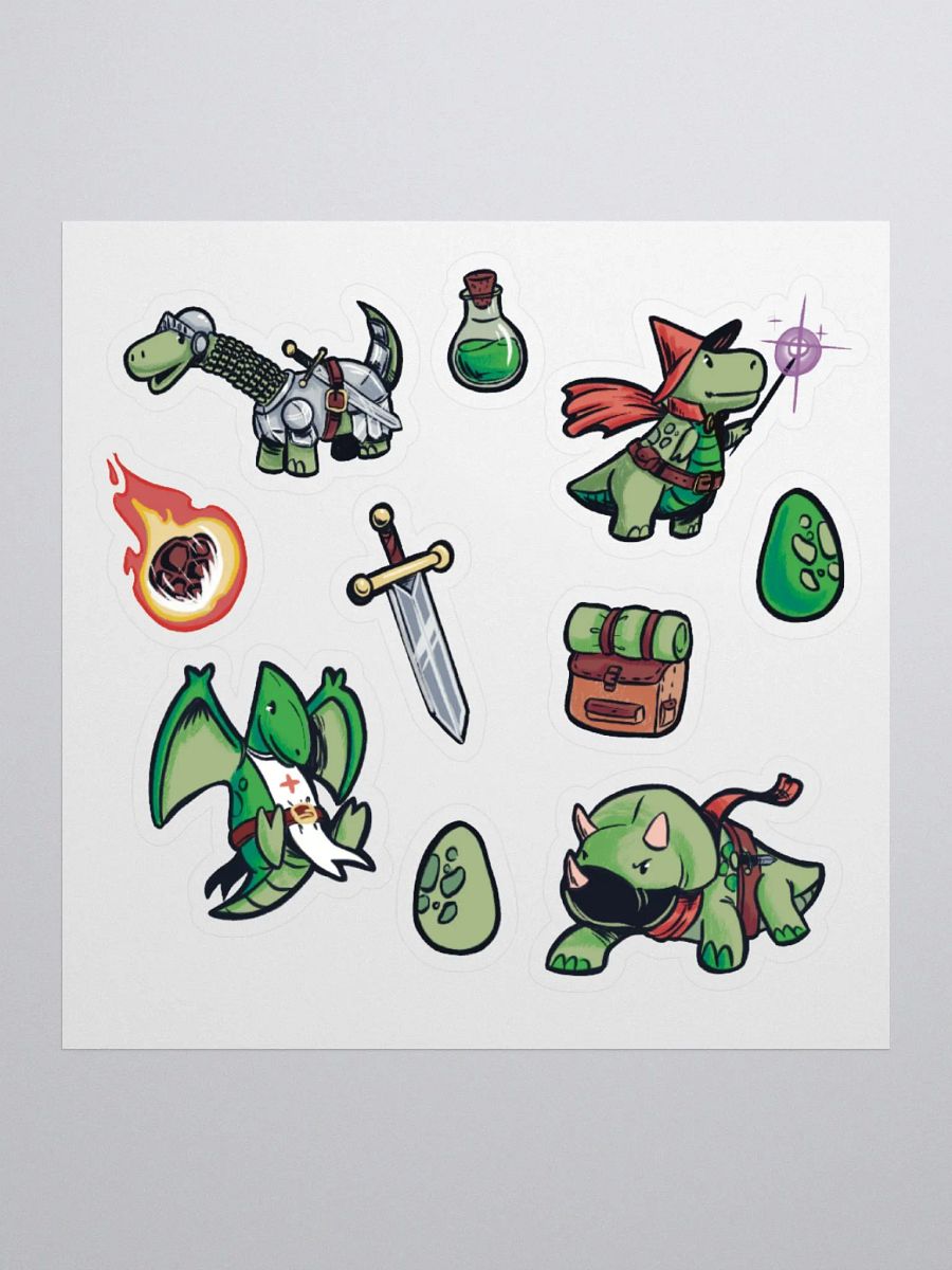 D&D Party Dinosaurs Sticker Set - Fantasy RPG Character Decals product image (1)