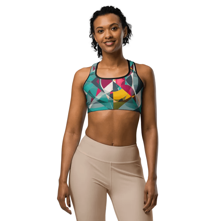 Abstract Lithographic Pattern Design Sports Bra - V9 product image (8)