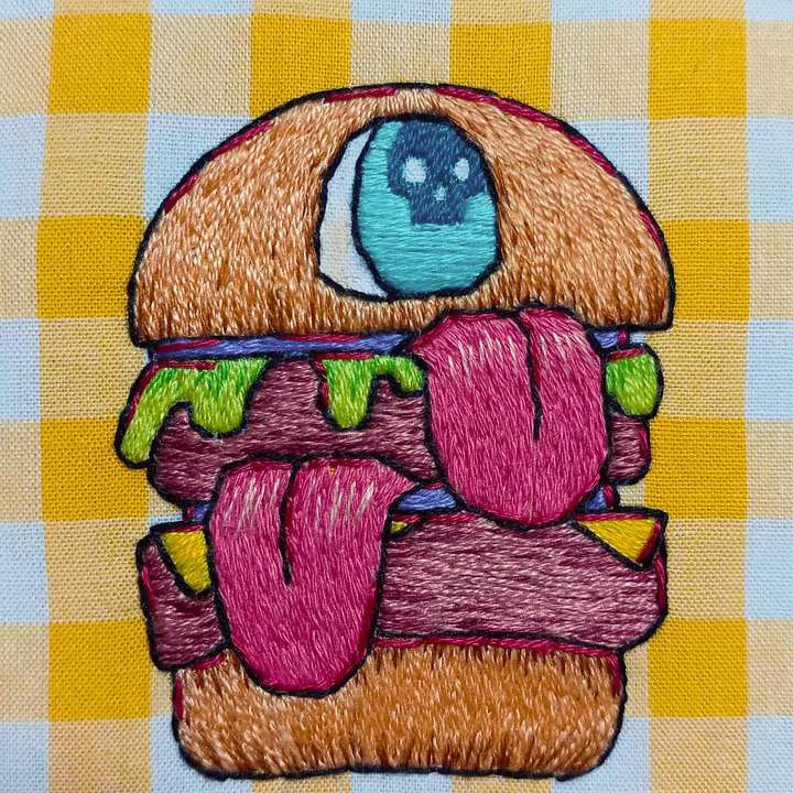 Monster Burger Embroidery Print product image (1)