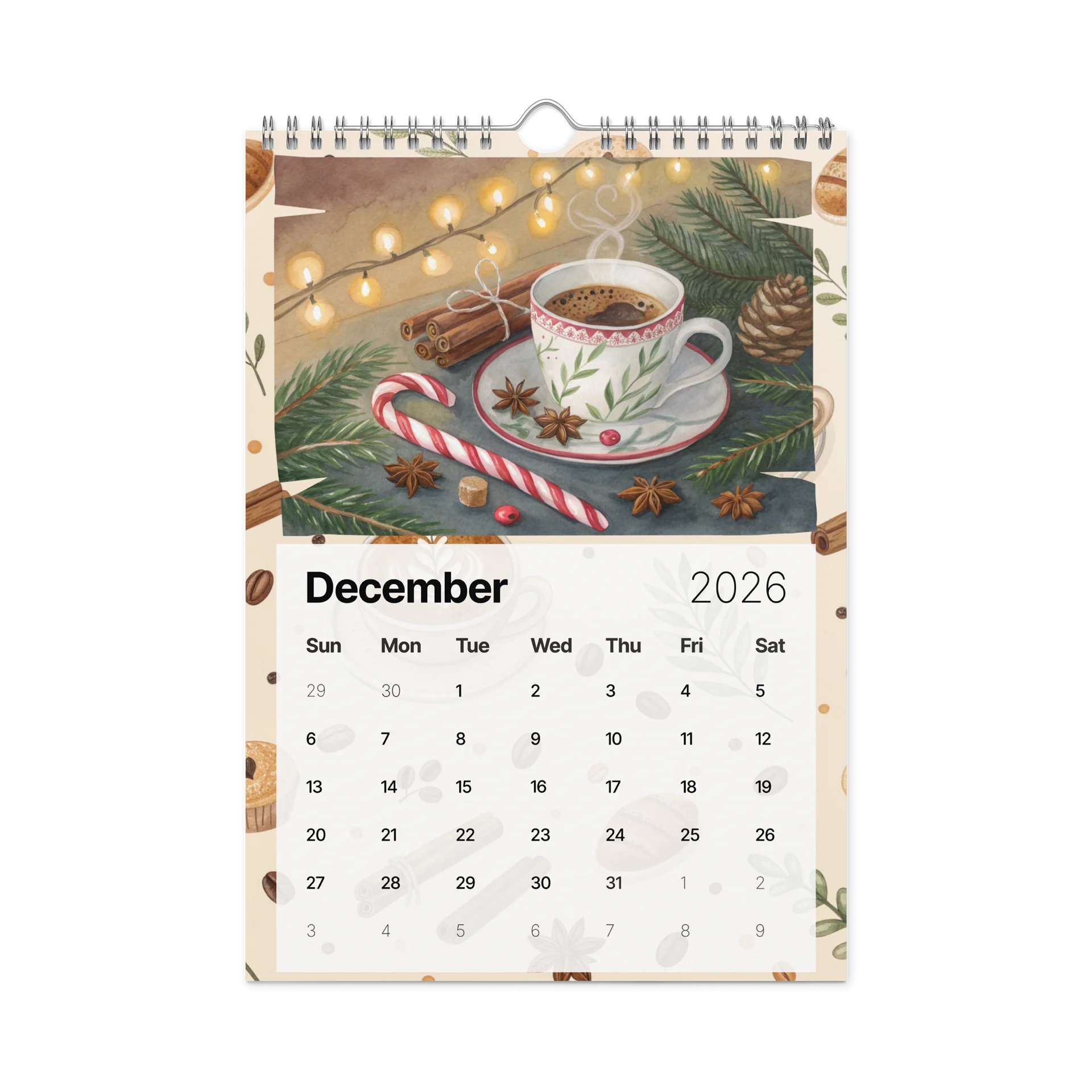 Brewed Bliss Wall Calendar 2026 – The Art of Coffee in Watercolor product image (4)