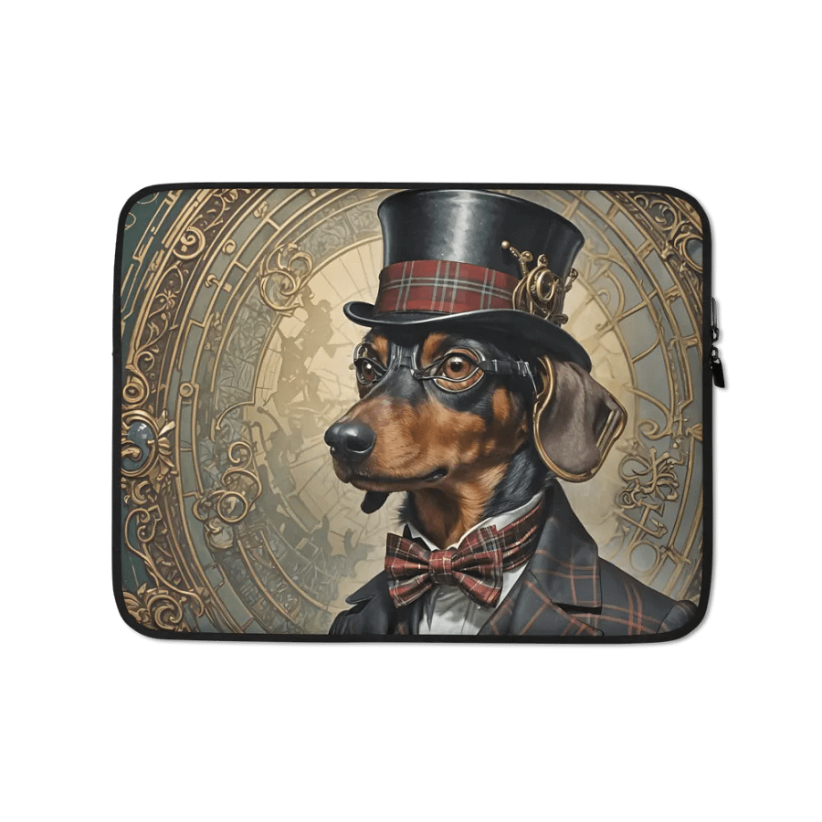 Steampunk Dashing Dachshund Laptop Sleeve product image (1)