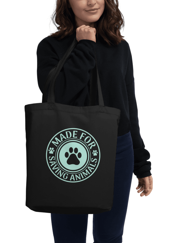 "Made for save animals-stamp" black bag (medium size) product image (2)