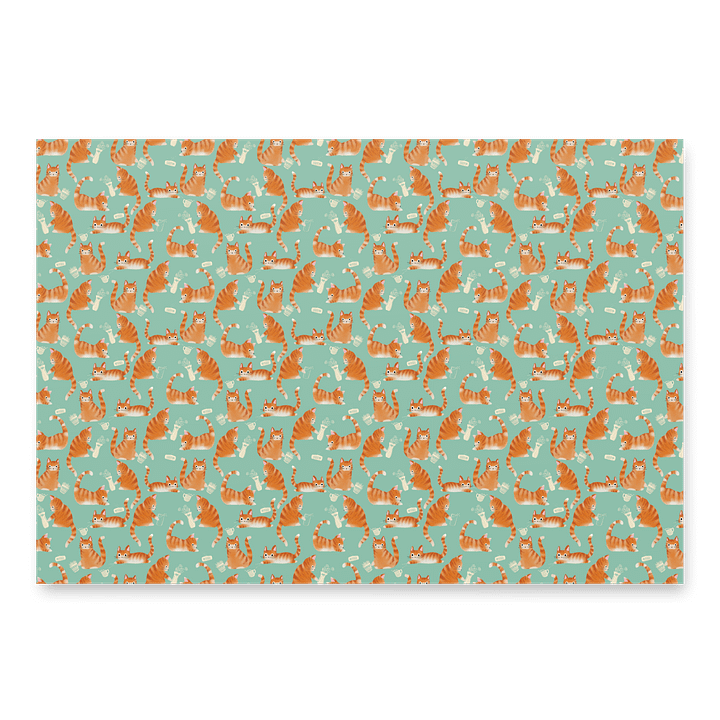 Bad Orange Tabby Cats Knocking Stuff Over Wrapping Paper, 3 Pack product image (2)