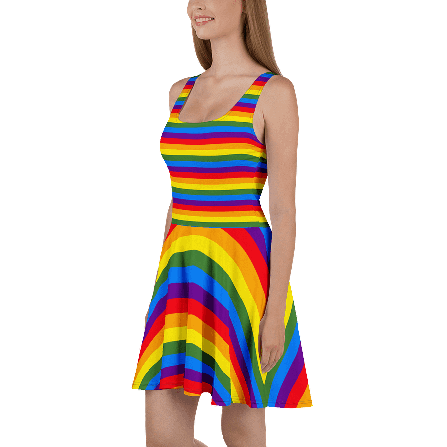 Rainbow Stripes All-Over Skater Dress product image (1)
