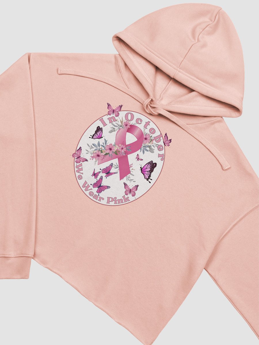 in october we wear pink fleece crop hoodie product image (3)