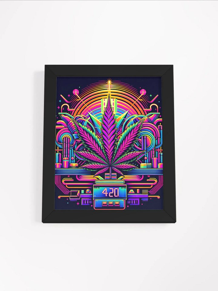 Cannabis Leaf - 420 Synthwave - Design | Framed Wall Art Poster product image (2)