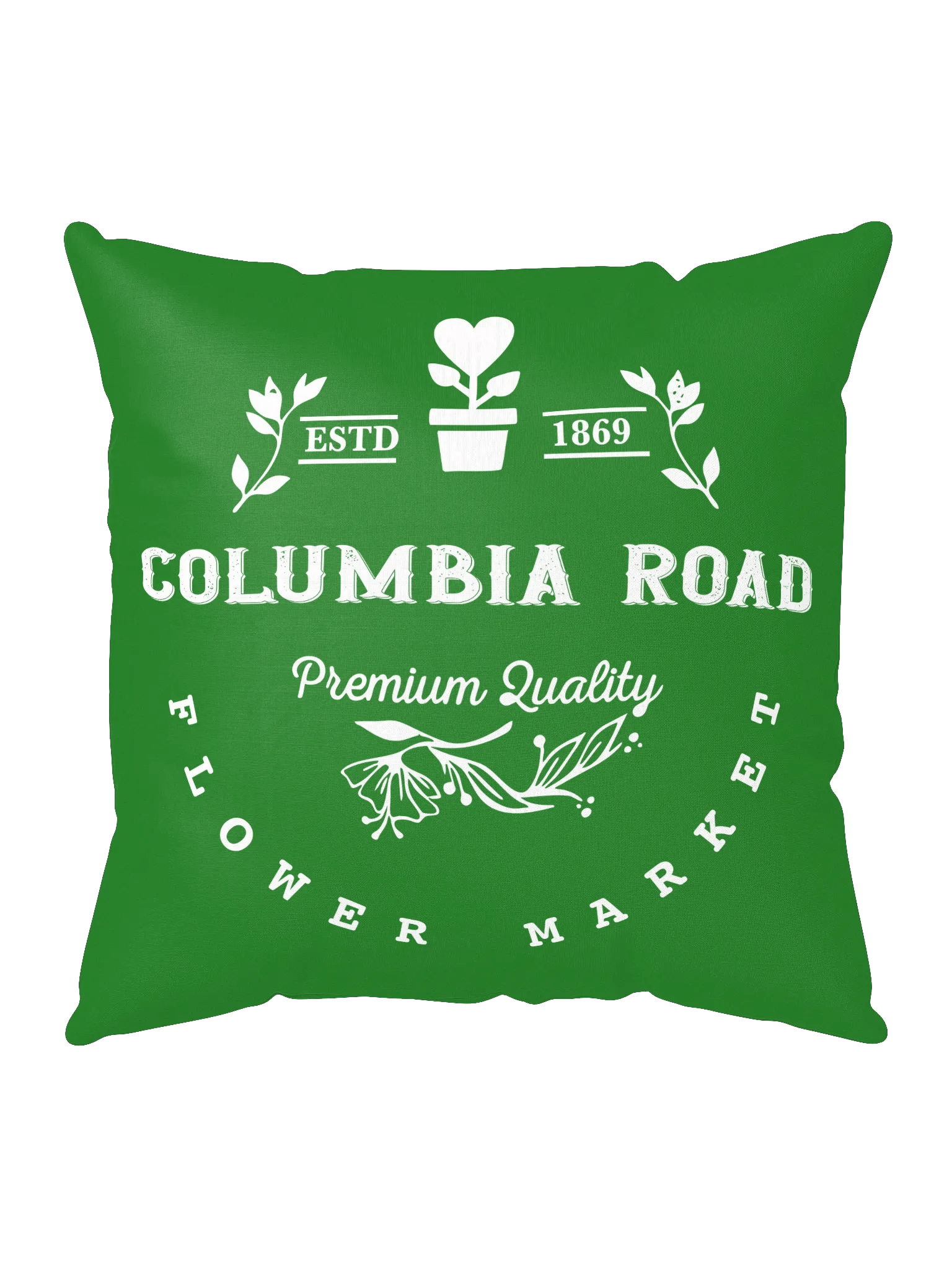 Columbia Road Market Logo Print Pillow (Green) product image (1)
