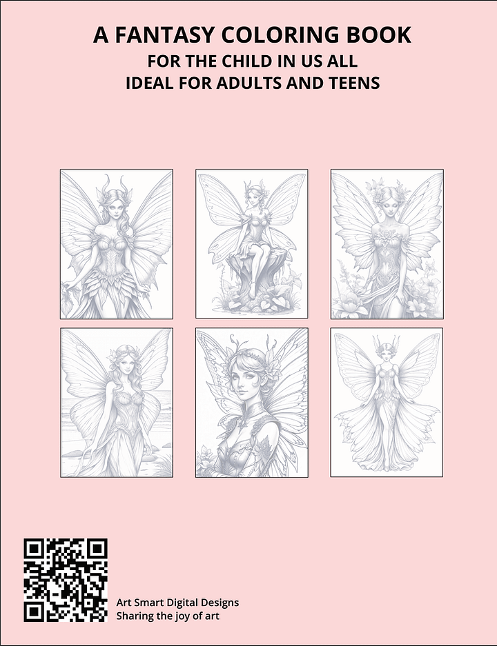 FREE Sample Pages from Fairies Coloring Pages for Adults and Teens product image (2)