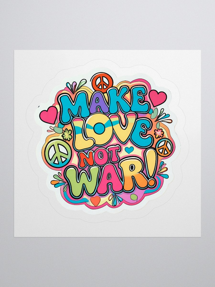 Make Love Not War! Retro Kiss Cut Stickers product image (1)