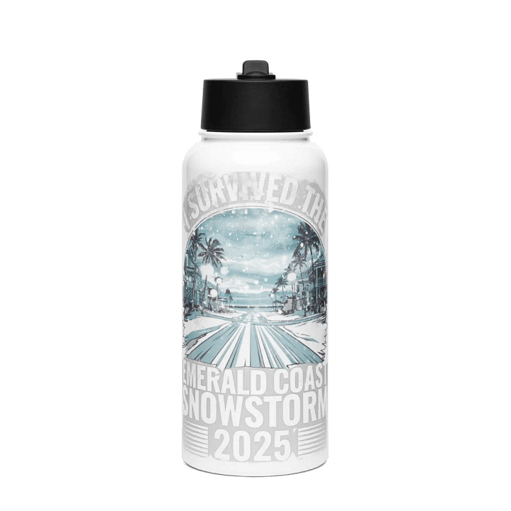I SURVIVED THE EMERALD COAST SNOWSTORM 2025 Commemorative Water Bottle product image (1)
