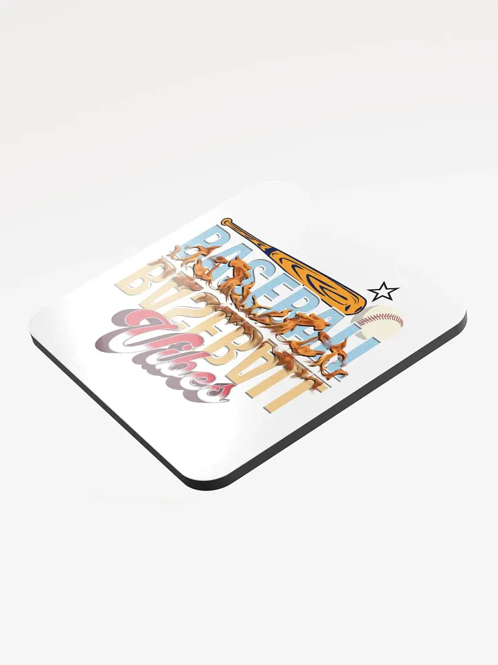 Baseball Flaming Vibes Cork Coaster product image (1)