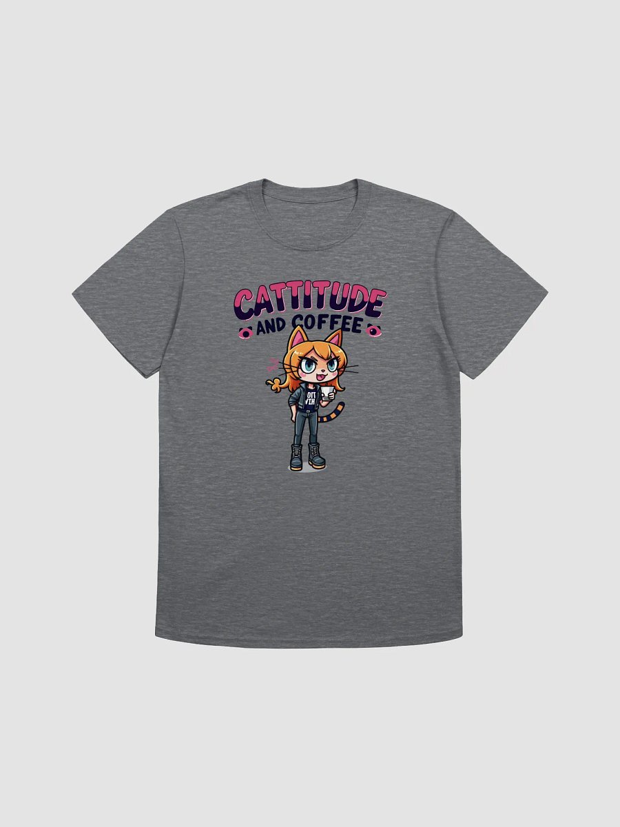 Cattitude and Coffee Cartoon Cat T-Shirt product image (5)