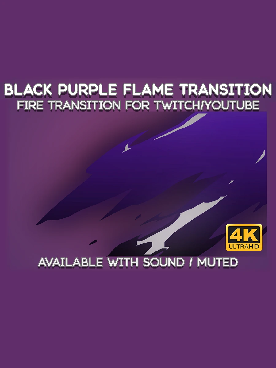 Black Purple Fire Video Transition - Cartoon Fire Transition for Twitch Stream and YouTube Video product image (2)