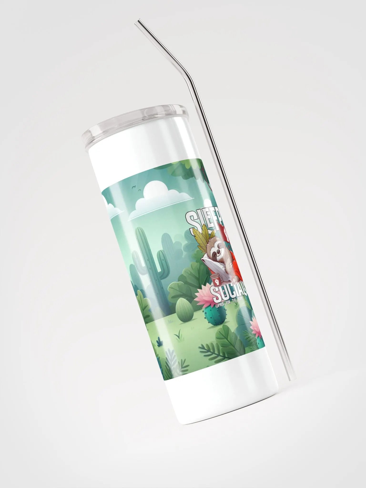 Pris- Sleepy Socialist STAINLESS STEEL TUMBLER product image (3)