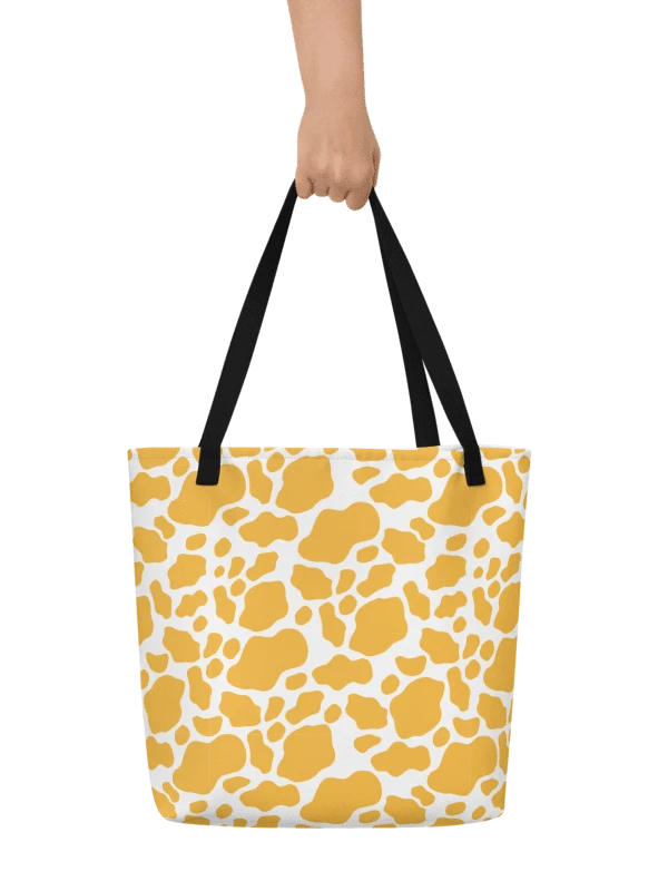 Cow Print Tote bag with Pocket - Yellow product image (1)